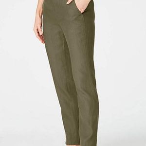 J. Jill Linen Ankle Pants XL English Moss